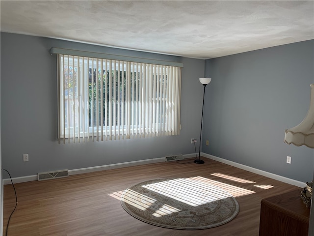 spare room featuring hardwood / wood-style flooring