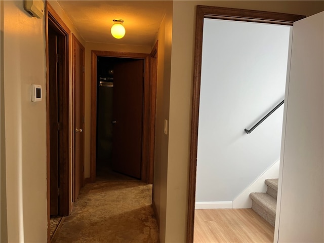 hallway featuring light hardwood / wood-style flooring