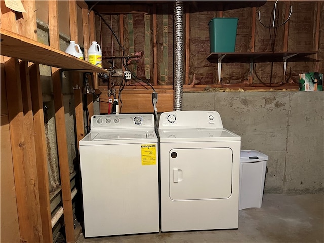 laundry area with washing machine and clothes dryer