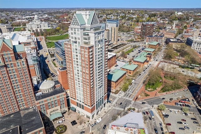 aerial view featuring a city view