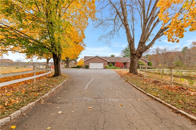 view of road featuring a rural view