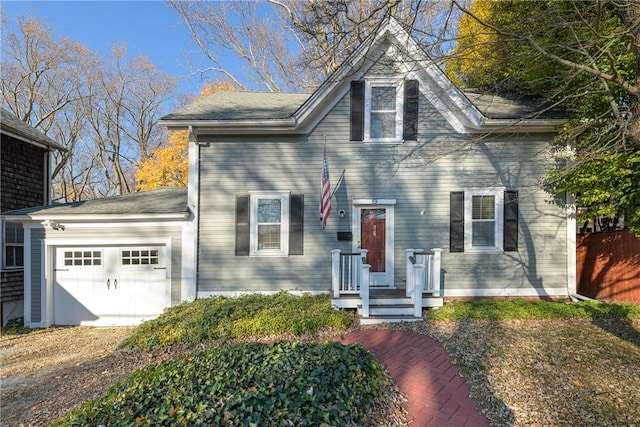 view of front of house with a garage