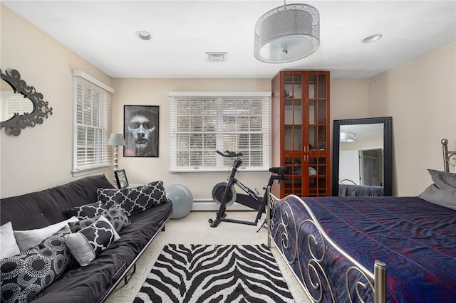 bedroom with carpet floors