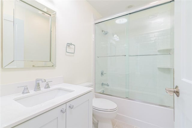 416 Bridgetown Rd, South Kingstown, RI 02874 - bathroom featuring toilet, shower / bath combination with glass door, and vanity