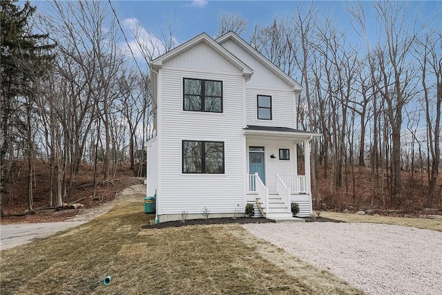 view of front of house with a front yard