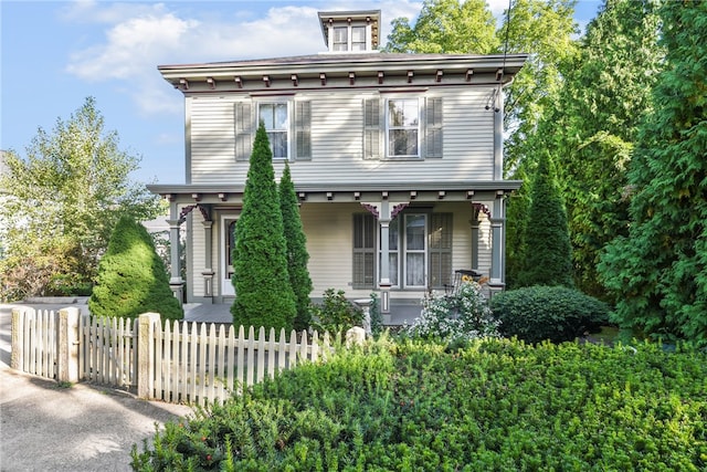 italianate home with a porch