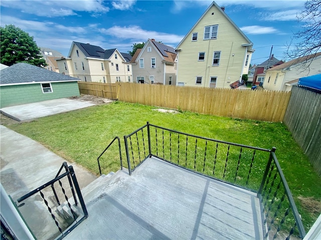 view of yard with a patio area