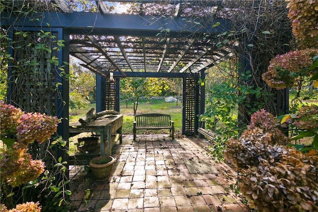 60 Avondale Rd, Westerly, RI 02891 - view of patio featuring a pergola