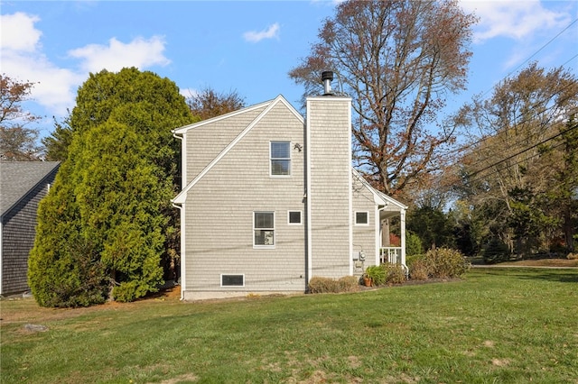 exterior space with a yard