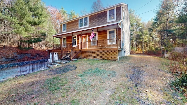 view of front of property with covered porch