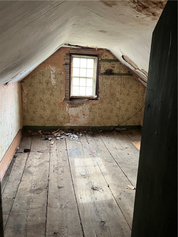 view of unfinished attic