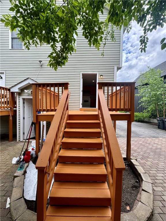 21 Grant St, Providence, RI 02909 - wooden terrace with stairs and a patio