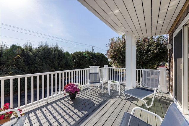 view of wooden deck