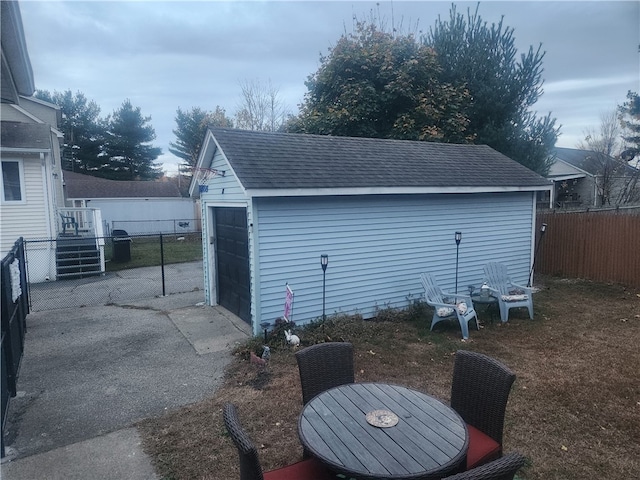 view of garage