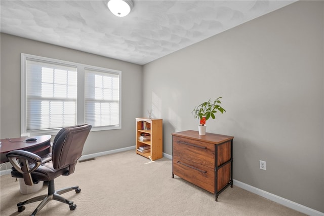 view of carpeted office