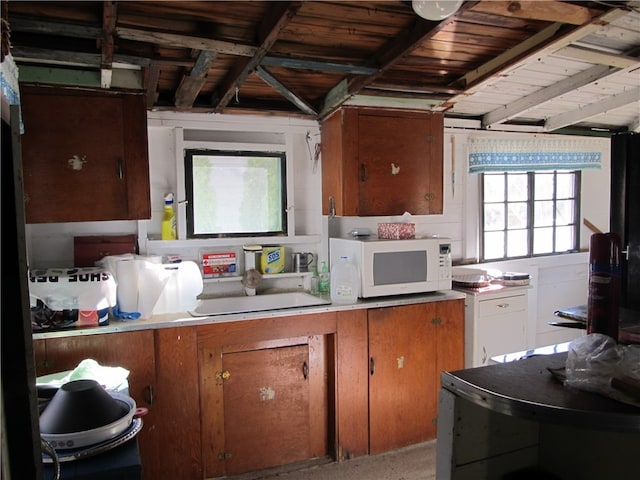 kitchen featuring wood ceiling