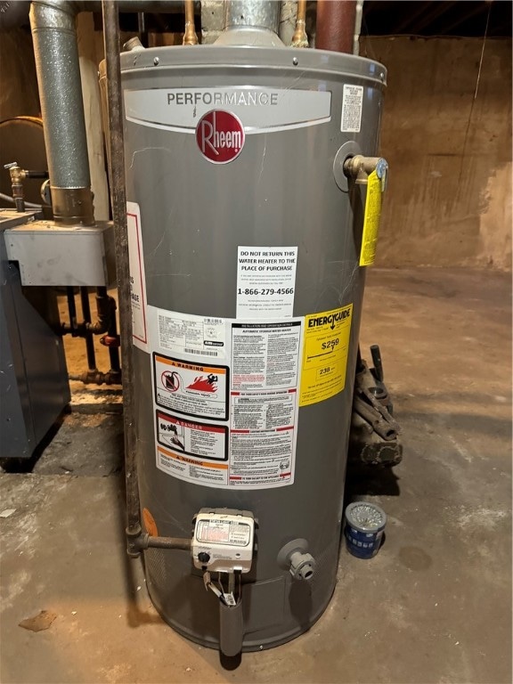 utilities featuring gas water heater