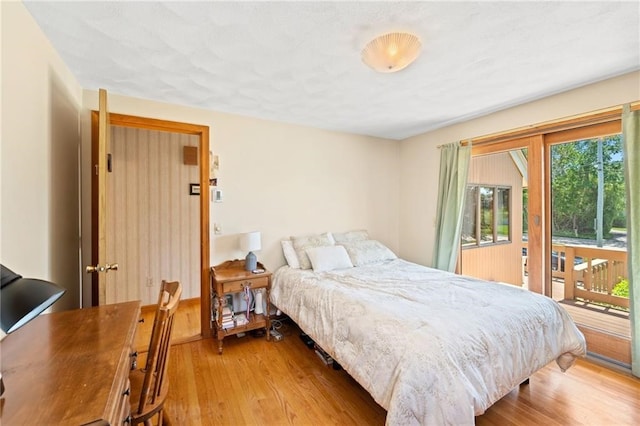 bedroom with light wood-type flooring