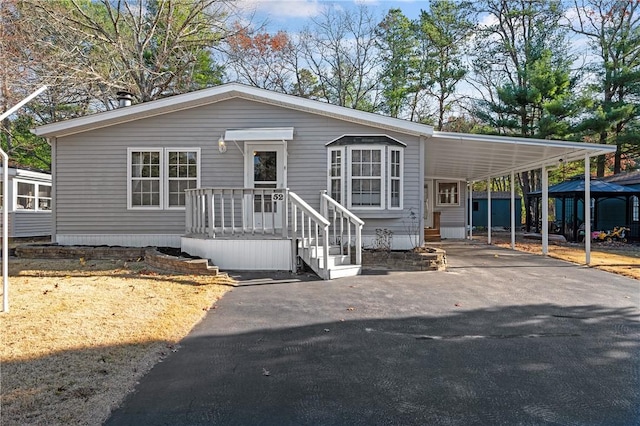 manufactured / mobile home with a carport