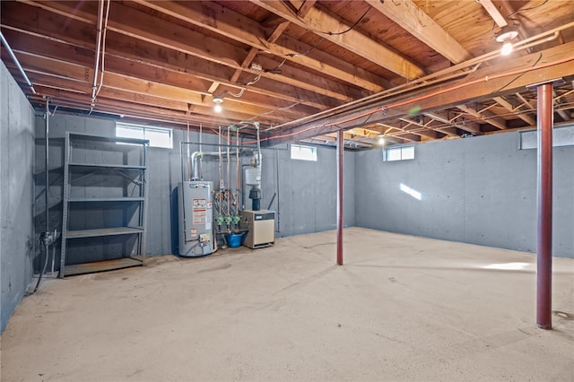 basement with gas water heater