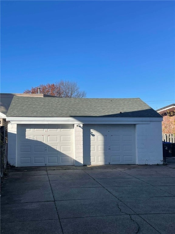 view of garage