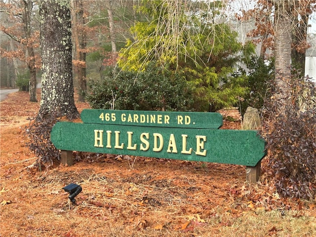 view of community sign