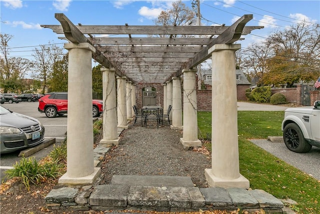 view of patio / terrace with a pergola