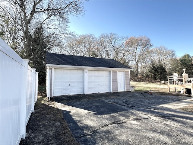 view of garage