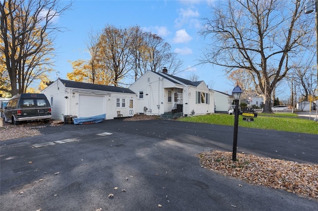 exterior space with a garage