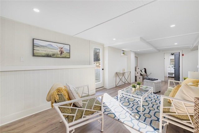 living room with wood-type flooring