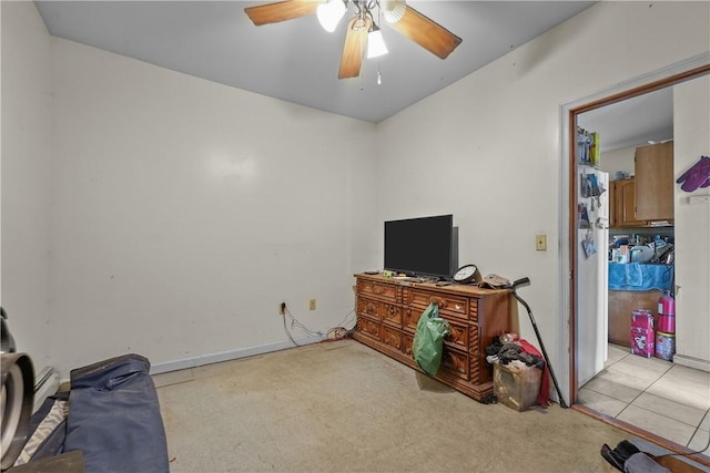 office area featuring ceiling fan