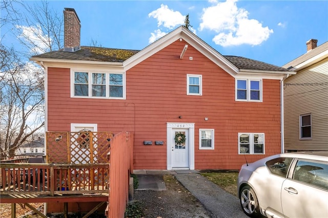 view of front of home featuring a deck