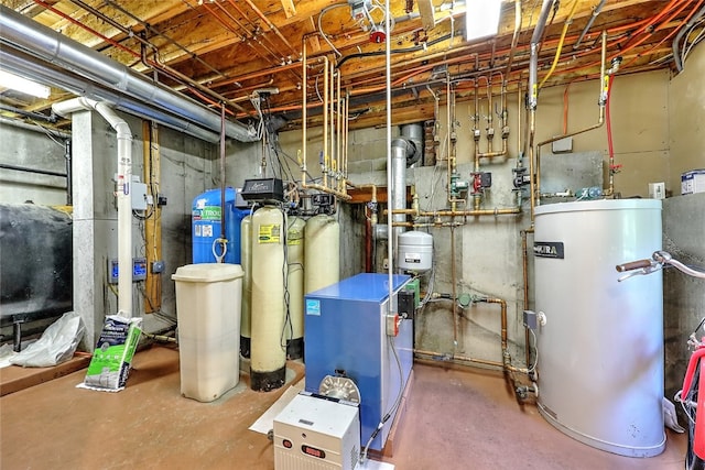 utility room with gas water heater