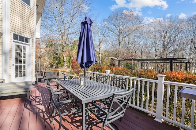 view of wooden deck