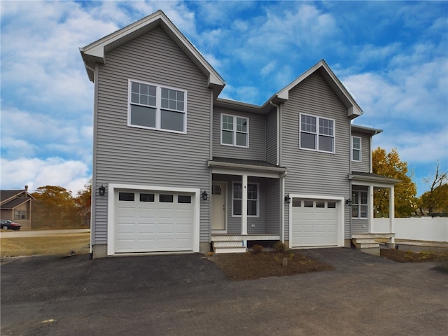 front of property featuring a garage