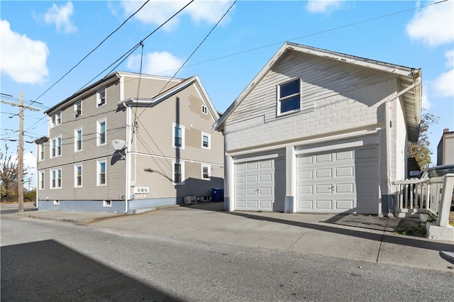 exterior space with a garage