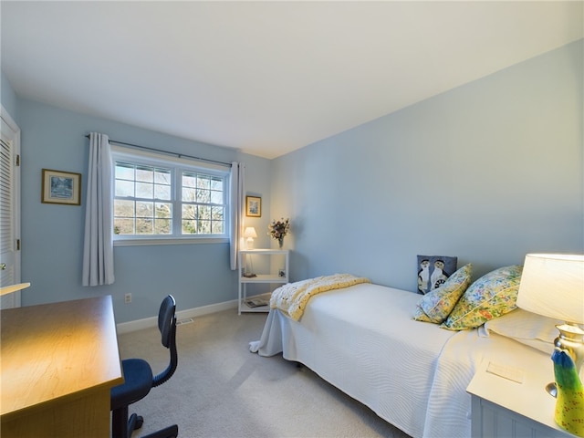 bedroom with carpet floors