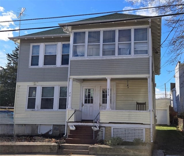 view of front facade featuring a porch