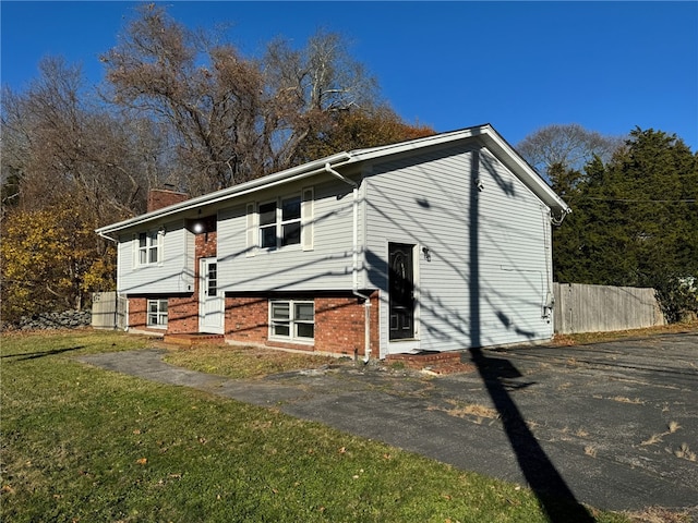 exterior space with a yard