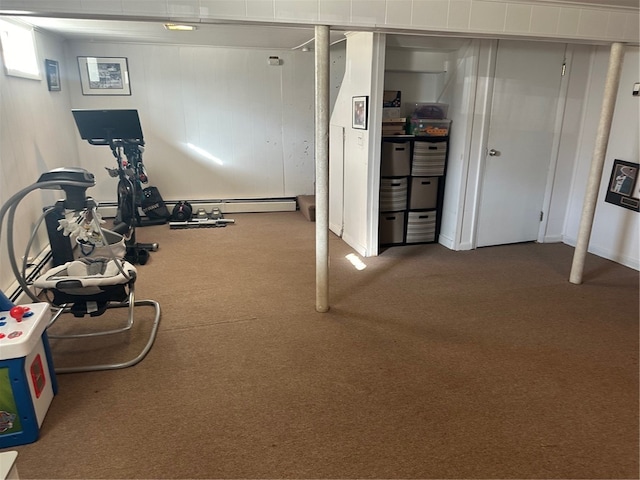 exercise room featuring carpet floors