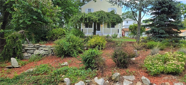 view of yard with a porch