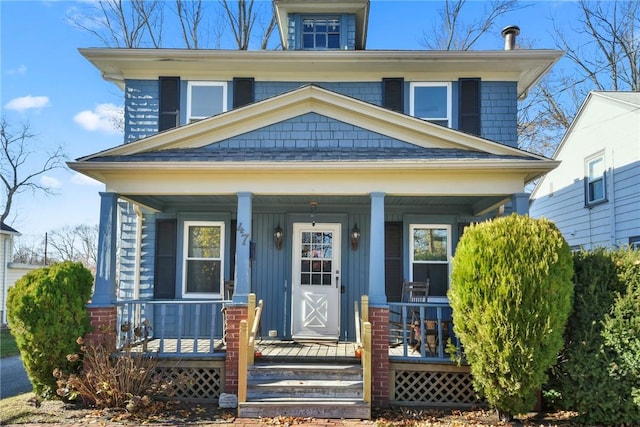 view of front of house with covered porch