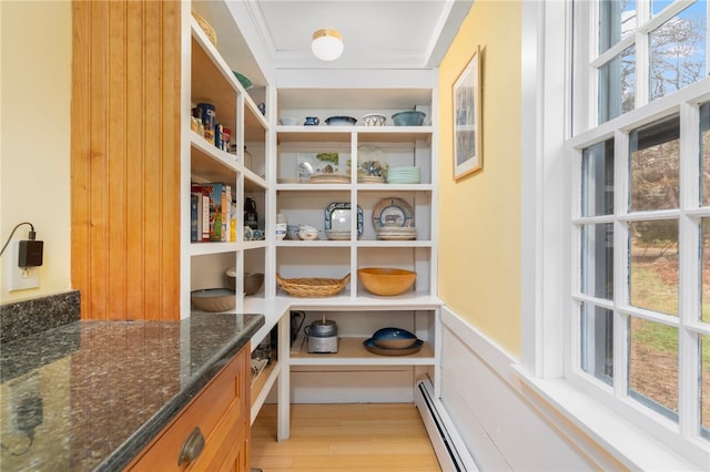 pantry with a baseboard radiator