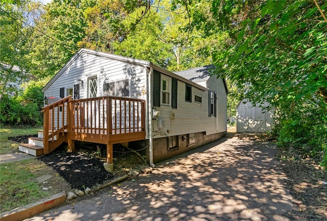 view of front facade with a deck