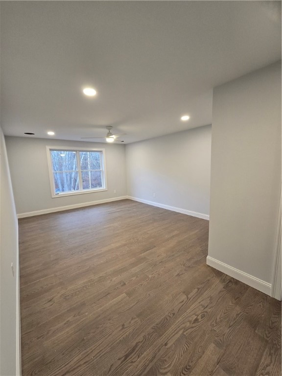 unfurnished room featuring dark hardwood / wood-style floors