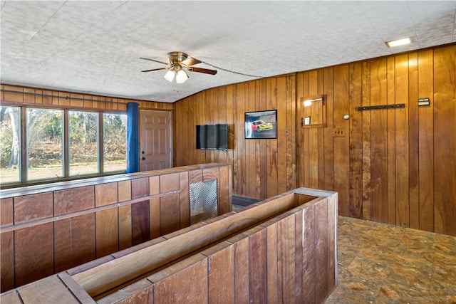 interior space with wood walls