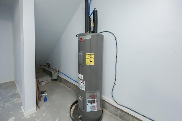 utility room featuring electric water heater