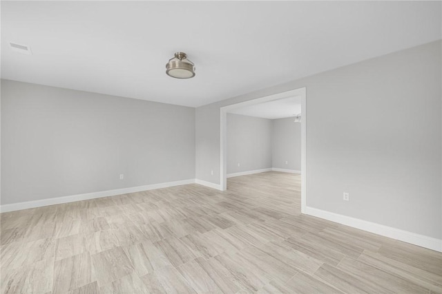 empty room featuring light wood-type flooring