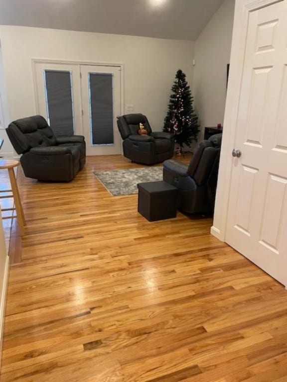 living room featuring light hardwood / wood-style flooring