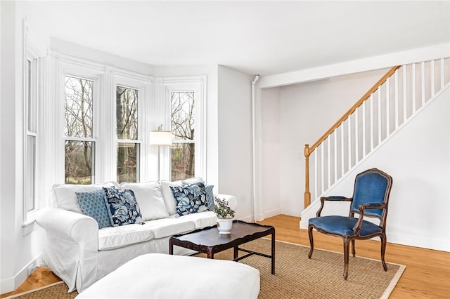 living room featuring hardwood / wood-style flooring